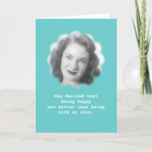 Glücklich sein, Spaß Vintages Foto Karte