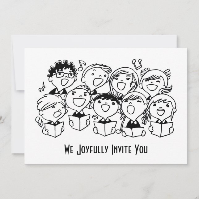 Glücklich singenkinder Einladung L Mitteilung (Vorderseite)