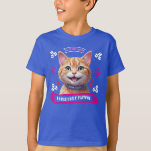 Glücklich spielende Katze T-Shirt