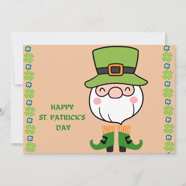 GLÜCKLICH ST. PATRICK'S DAY Leprechaun Mitteilungskarte (Vorderseite)