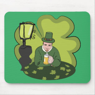 "GLÜCKLICH ST. PATRICK'S DAY" LEPRECHAUN MOUSEPAD