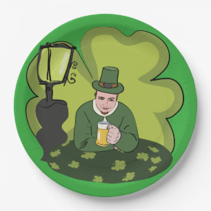 "GLÜCKLICH ST. PATRICK'S DAY" LEPRECHAUN PAPPTELLER