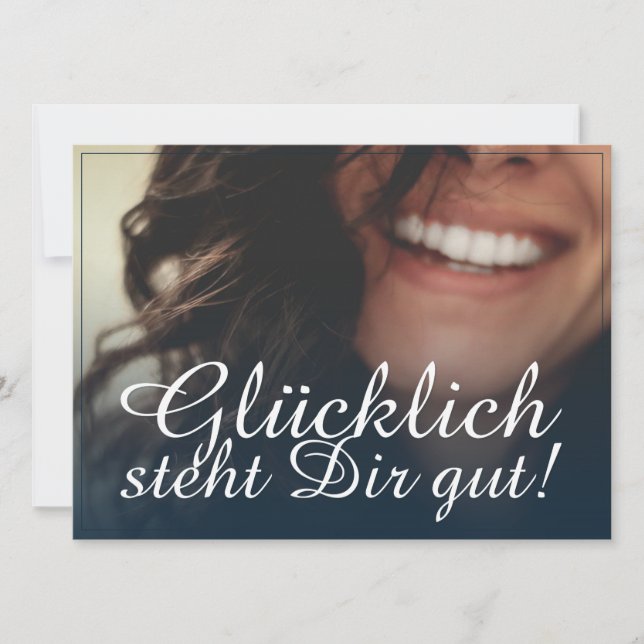 Glücklich steht Dir gut! - Blau (Vorderseite)