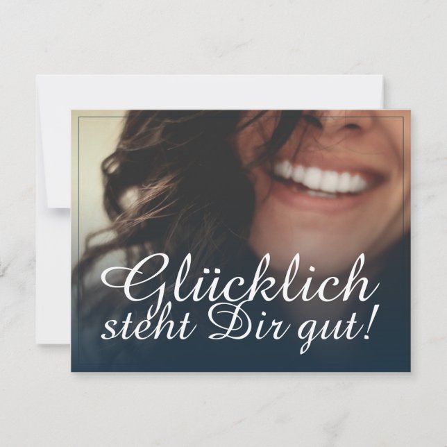 Glücklich steht Dir gut! - Blau (Vorderseite)