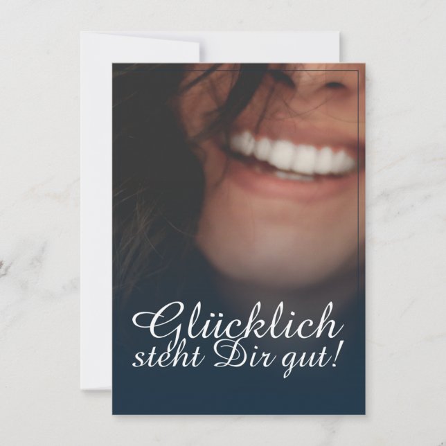 Glücklich steht Dir gut! - Blau (Vorderseite)