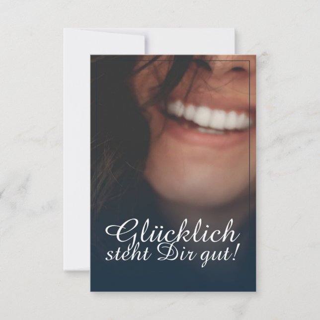 Glücklich steht Dir gut! - Blau (Vorderseite)