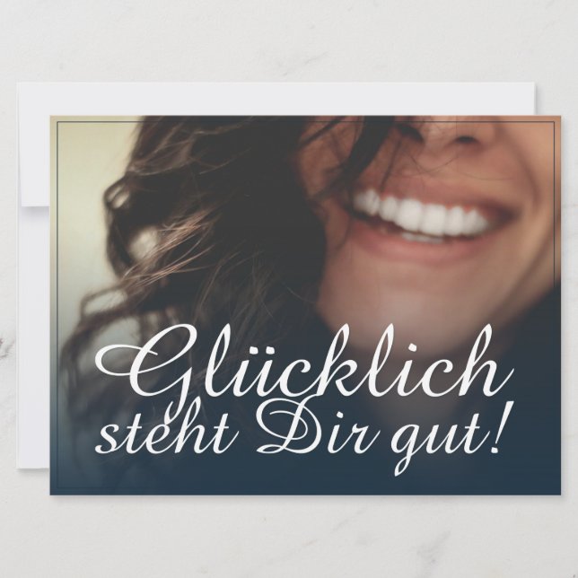 Glücklich steht Dir gut! - Blau (Vorderseite)