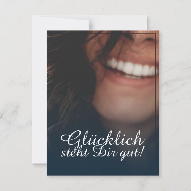 Glücklich steht Dir gut! - Blau (Vorderseite)