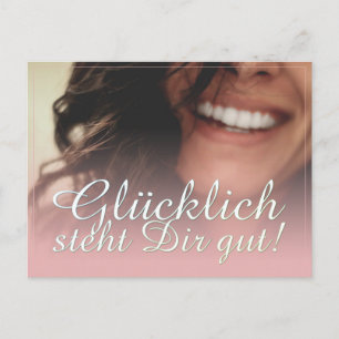 Glücklich steht Dir gut! - Rosé Feiertagspostkarte