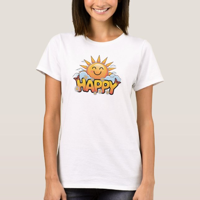"GLÜCKLICH" T-Shirt (Vorderseite)