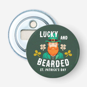 Glücklich und bärtige St. Patrick's Day Leprechaun Flaschenöffner