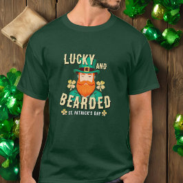 Glücklich und bärtige St. Patrick's Day Leprechaun T-Shirt