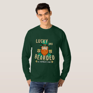 Glücklich und bärtige St. Patrick's Day Leprechaun T-Shirt