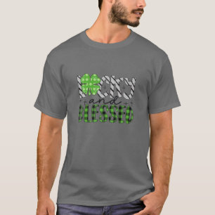 Glücklich und gesegnet St Patrick Day Buffalo Kari T-Shirt