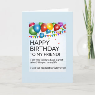 GLÜCKLICH UND SEHR BESONDERS GEBURTSTAG MEIN FREUN KARTE