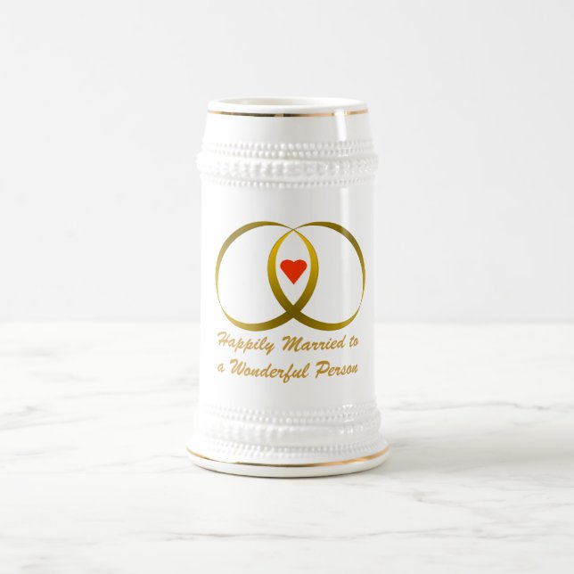 glücklich Verheiratet Bierglas (Mittel)