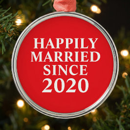 Glücklich Verheiratet seit Custom Paares Ornament Aus Metall