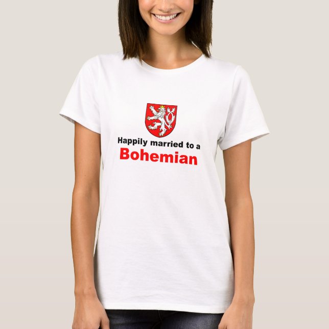 Glücklich verheiratet zu einem Bohemischen T-Shirt (Vorderseite)