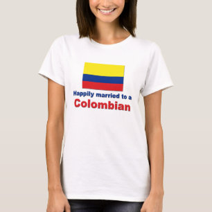 Glücklich verheiratet zu einem kolumbianischen T-Shirt