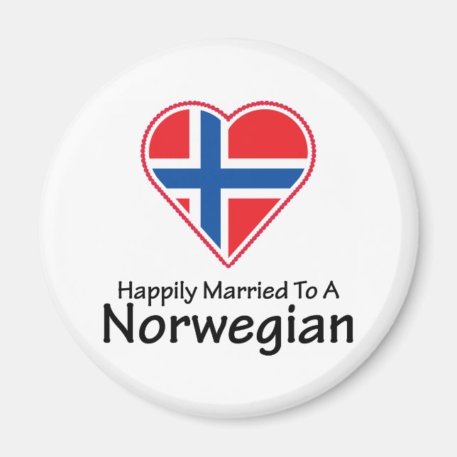 glücklich Verheiratetes Norwegisch Magnet (Vorne)