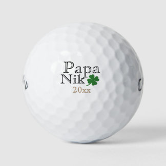 Glücklich vierblättriges Kleeblatt personalisiert Golfball