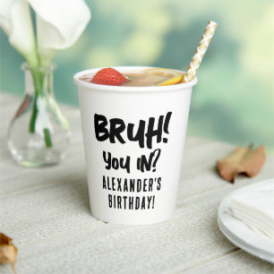 Glücklich zum Geburtstag Bruh Boys Teenager Teen B Pappbecher
