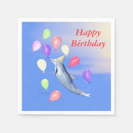 Glücklich zum Geburtstag Dolphin und Balloons Serviette