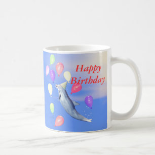 Glücklich zum Geburtstag Dolphin und Balloons Tasse