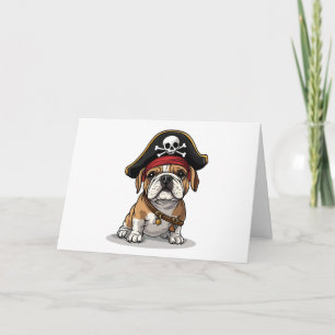 Glücklich zum Geburtstag Pirate English Bulldog Sk Karte