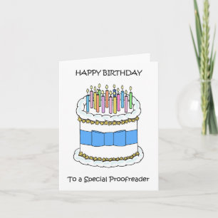 Glücklich zum Geburtstag Proofreader Cake und Cand Karte