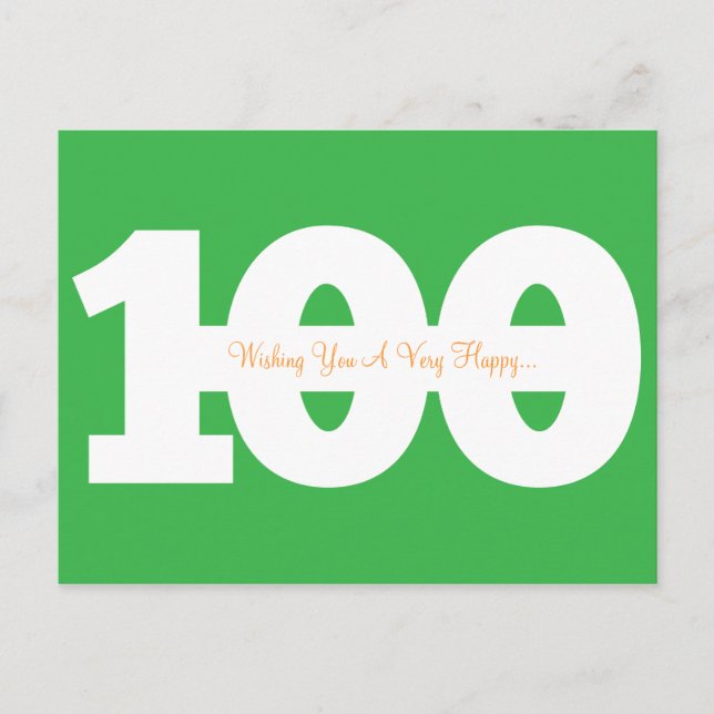 Glückliche 100. Geburtstag Meilensteine Postkarten (Vorderseite)