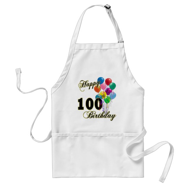 Glückliche 100. Geburtstags-Geschenke und Schürze (Vorne)