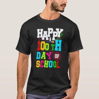 Glückliche 100 Schultage Kinder Lehrer Schüler 100 T-Shirt