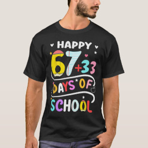 Glückliche 100 Schultage Schlauer 67 Lehrer Kinder T-Shirt