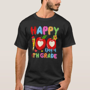 Glückliche 100 Tage 4. Grade Pencil Äpfel Kinder T T-Shirt