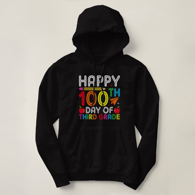 glückliche 100 Tage der dritten Klasse Hoodie (Design vorne)