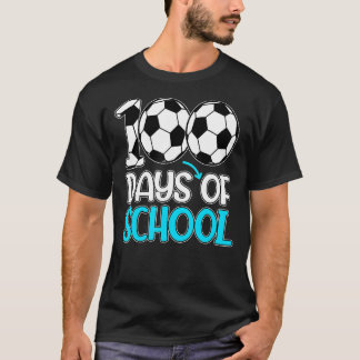 Glückliche 100 Tage der Schule 100. Tag Fußball-Le T-Shirt