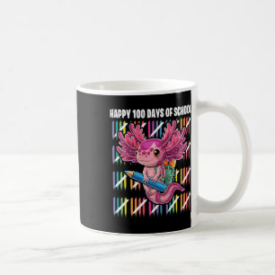 Glückliche 100 Tage der Schule Axolotl Kindergarte Kaffeetasse