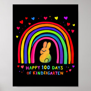 Glückliche 100 Tage Kindergarten Rainbow Niedlich Poster