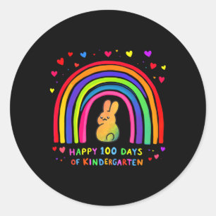 Glückliche 100 Tage Kindergarten Rainbow Niedlich Runder Aufkleber