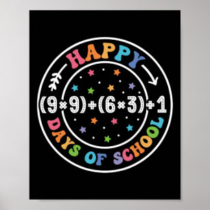 Glückliche 100 Tage Mathematik der Schule Formel 1 Poster