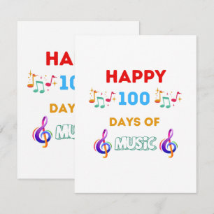 Glückliche 100 Tage Musik Begleitkarte