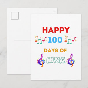 Glückliche 100 Tage Musik Feiertagspostkarte