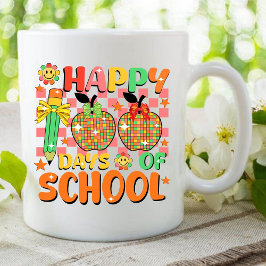 glückliche 100 Tage Schule . Lehrerbewertung Kaffeetasse