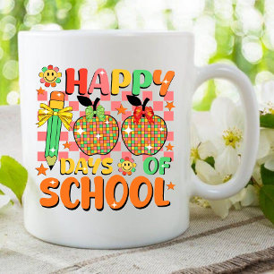 glückliche 100 Tage Schule . Lehrerbewertung Kaffeetasse