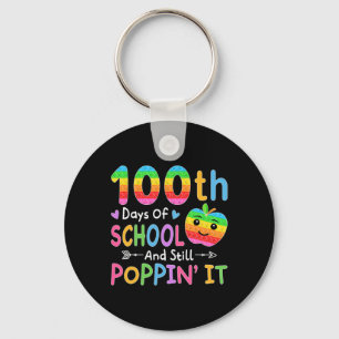 Glückliche 100 Tage Schule und immer noch Poppin's Schlüsselanhänger
