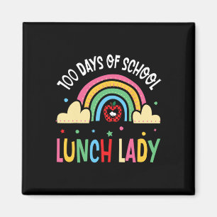 Glückliche 100 Tage Schulessen Lady Rainbow Celebr Magnet