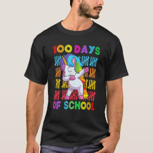 Glückliche 100 Tage Schulmädchen Kinder Einhorn 3 T-Shirt