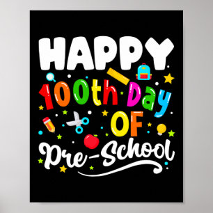Glückliche 100 Tage Schulvorschullehrer Kinder G Poster