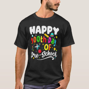 Glückliche 100 Tage Schulvorschullehrer Kinder G T-Shirt